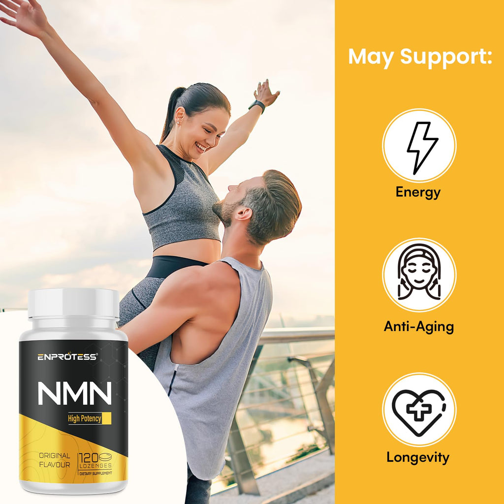 Sublingual NMN 500mg, Max Absorbency & Fast-Acting NMN Supplement（120-Day Supply）, 99% Pure NMN (Nicotinamide Mononucleotide) for NAD, Cell, Immune, Energy, Muscle, Anti-Aging, Longevity, 120 Lozenges Enprotess Au supplements