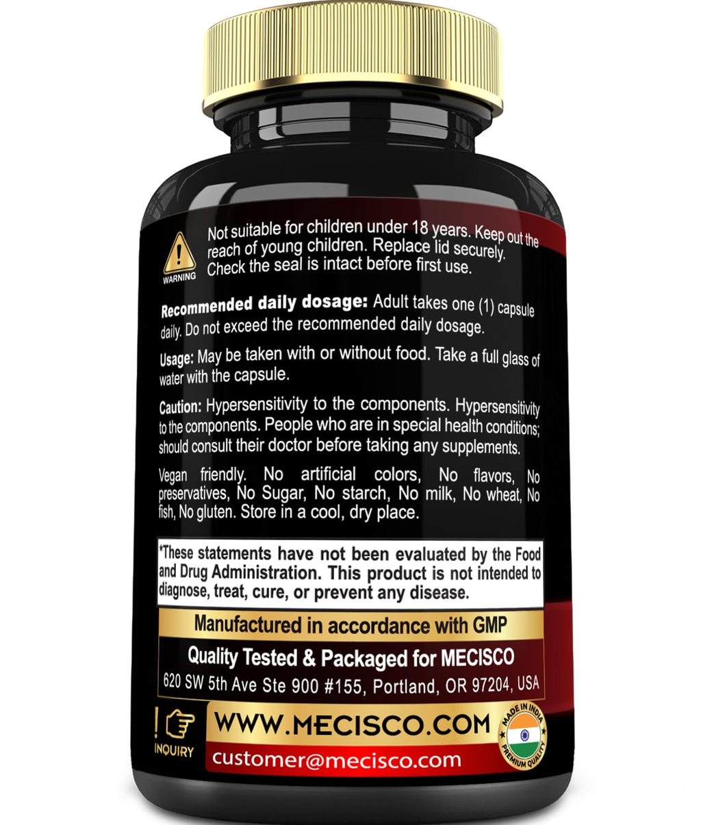 7in1 Irish Sea Moss Capsules 6750 Mg with Organic Bladderwrack & Burdock Root, Turmeric, Apple Cider Vinegar - Raw Seamos Pills for Hair, Skin, Thyroid Healths - 90 Caps for 3-Month Supply - TrustMedUSA