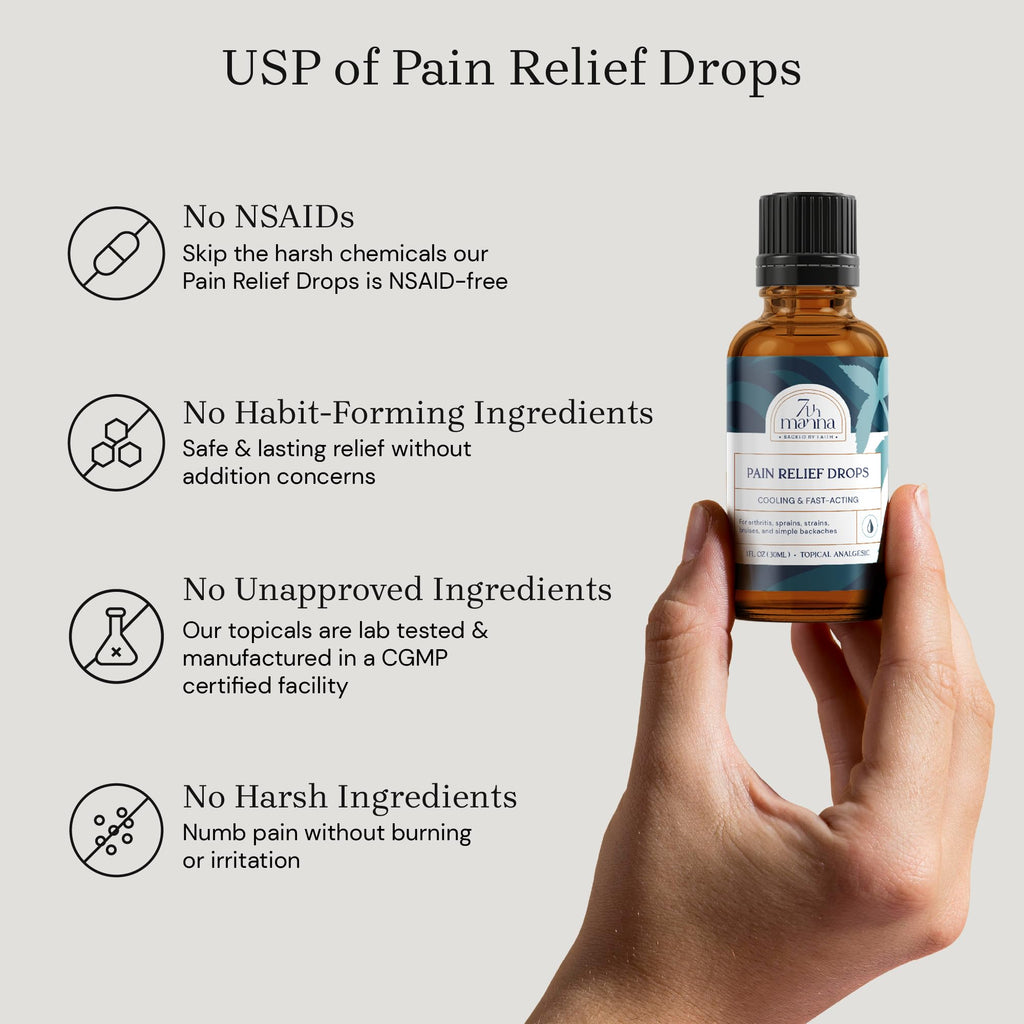 7th Manna Muscle Rub for Joint & Muscle Pain Relief, Menthol Pain Relief Formula with Camphor - Fast-Acting, Quick Dry & No Residue, 30ml - Topical Pain Relief for Active Adults - TrustMedUSA