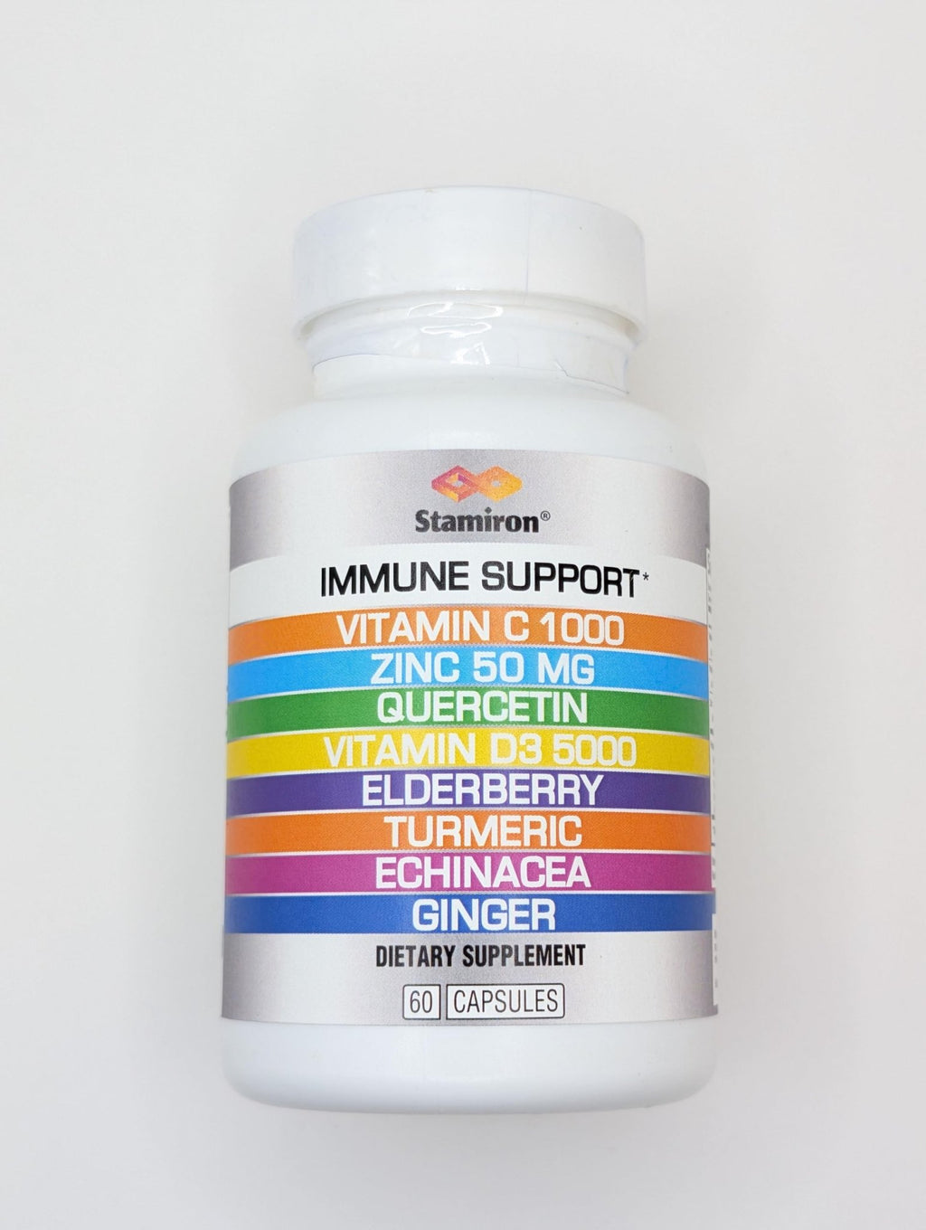 8 in 1 Immune Support with Quercetin Zinc 50mg Vitamin C 1000mg Vitamin D3 5000 IU and Elderberry Echinacea Ginger for Adults Kids - VIT D Supplement Veg Capsules - TrustMedUSA