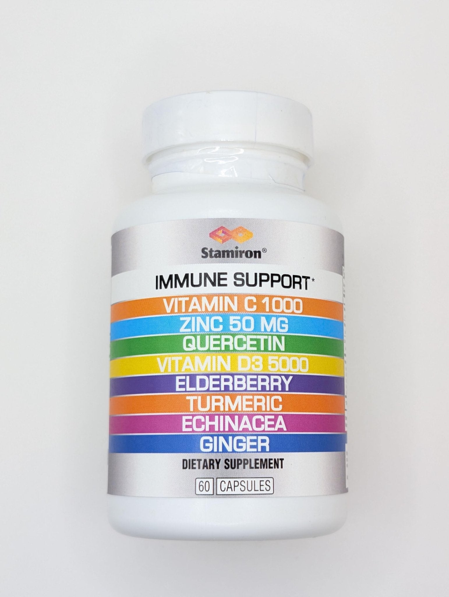 8 in 1 Immune Support with Quercetin Zinc 50mg Vitamin C 1000mg Vitamin D3 5000 IU and Elderberry Echinacea Ginger for Adults Kids - VIT D Supplement Veg Capsules - TrustMedUSA