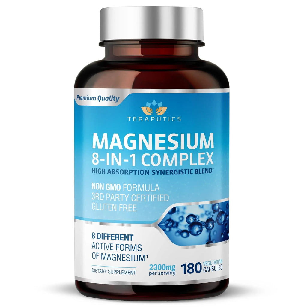 8 in 1 Magnesium Complex for Women & Men 426mg | 180 Vegan Capsules | MAG-8 Blend: Citrate, Bisglycinate, Malate, & More | Non-GMO Magnesio Complex Supplement | Provides 100% Daily Recommended Value - TrustMedUSA