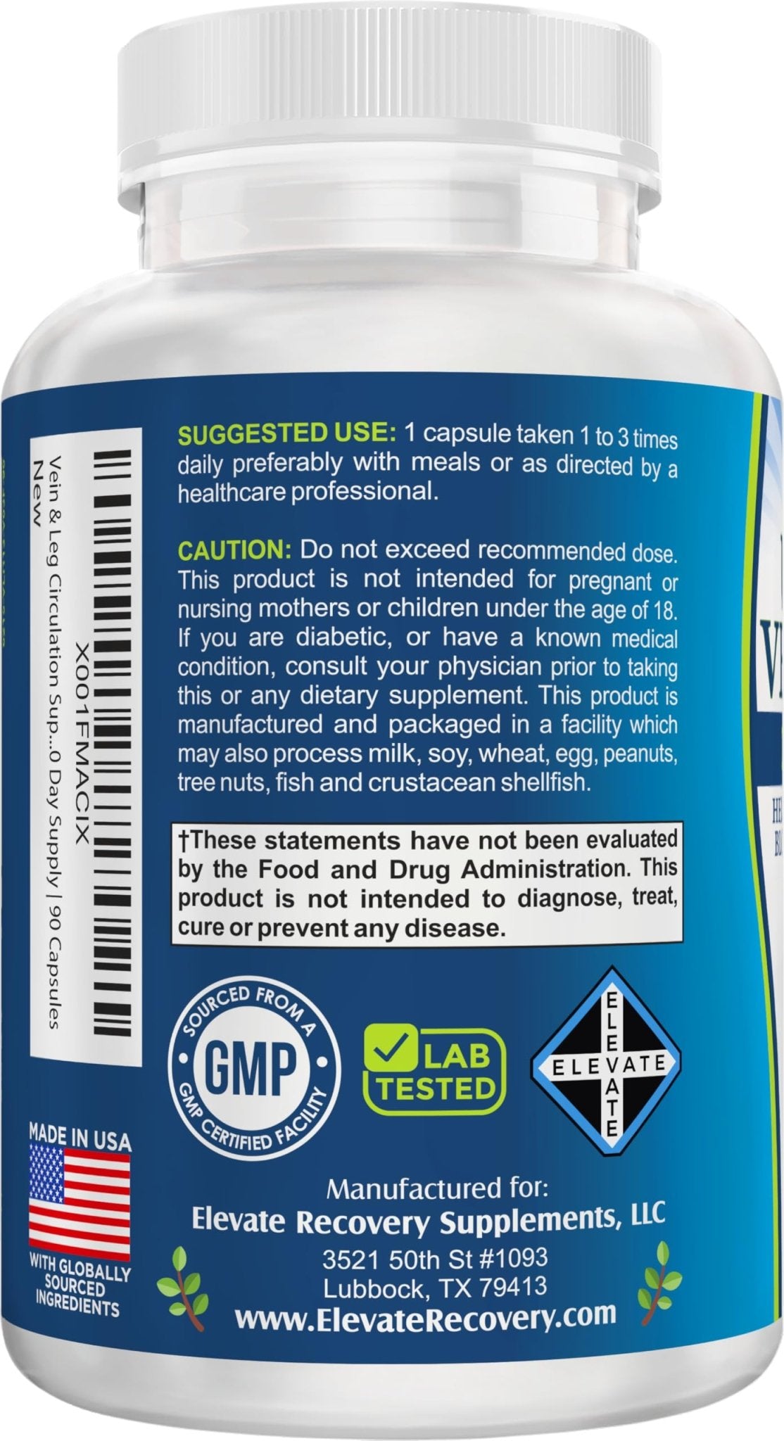8-in-1 Vein & Leg Health Circulation Support Supplements | Leg + Vein Formula | Circulatory Support Supplement | 1-Month Supply | 90 Capsules - TrustMedUSA