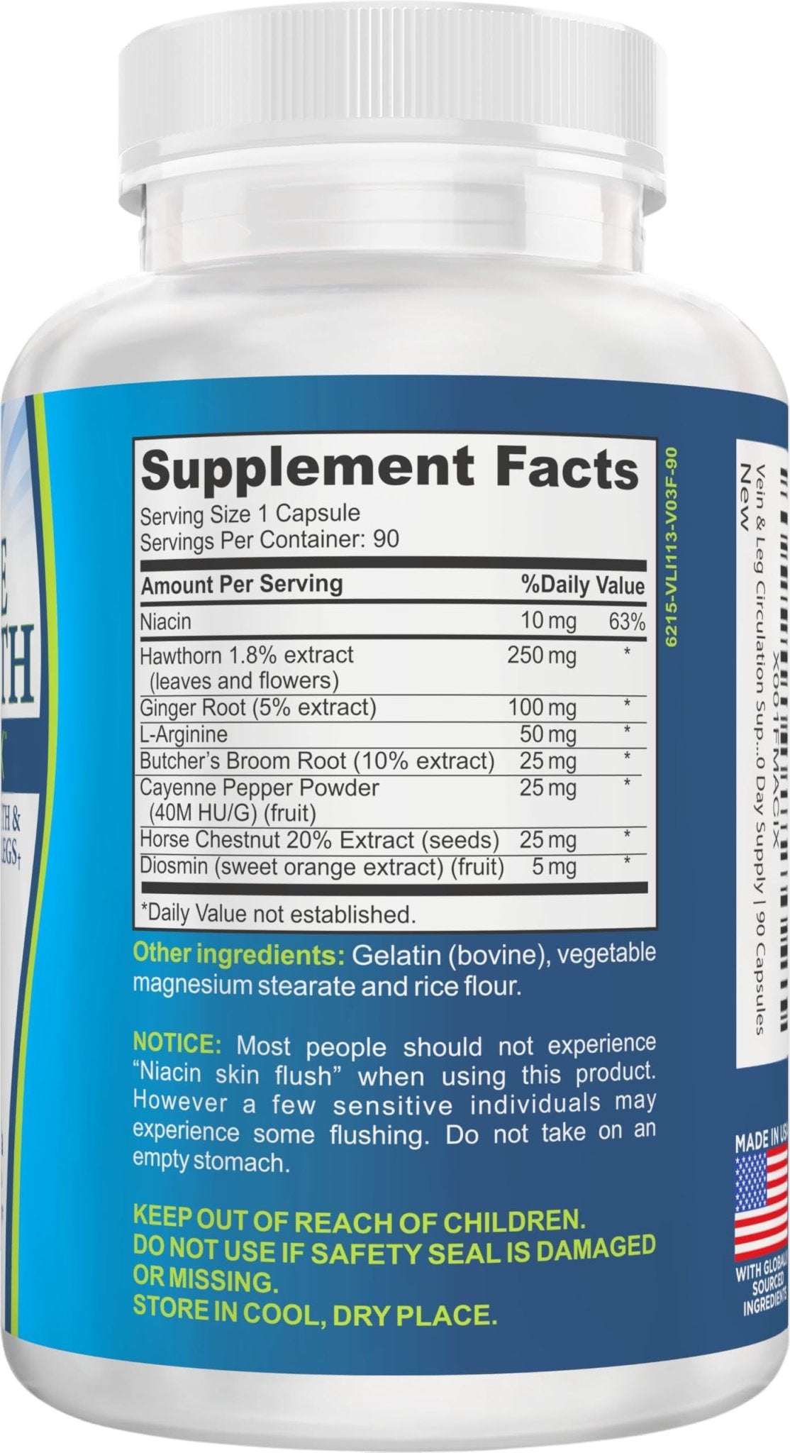 8-in-1 Vein & Leg Health Circulation Support Supplements | Leg + Vein Formula | Circulatory Support Supplement | 1-Month Supply | 90 Capsules - TrustMedUSA
