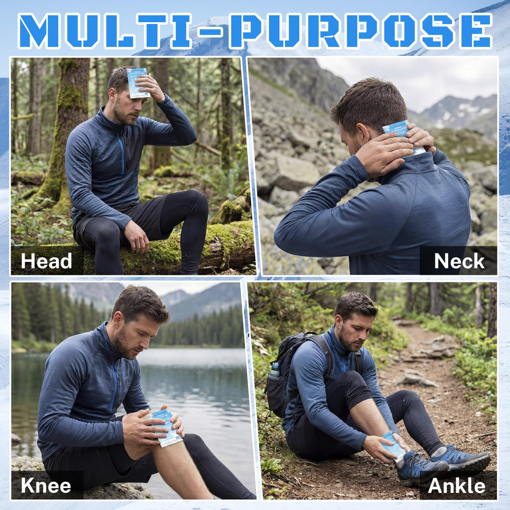 8 Pack Instant Cold Packs (4.3" x 5.9") - Disposable Ice Packs for Injuries | Cold Compress Ice Pack for Pain Relief, Swelling, Inflammation, Sprains, Toothache - Cold Pack for Athletes - Maple Wellness Supplements