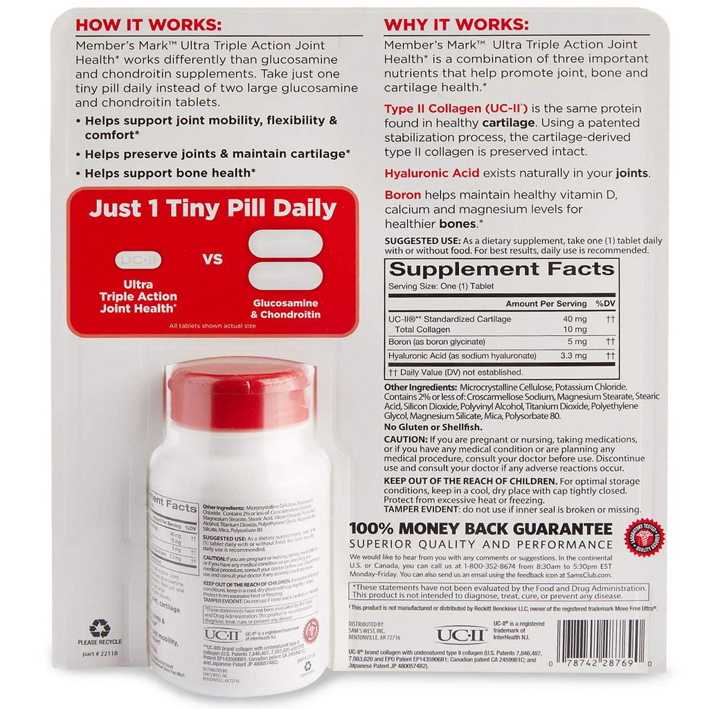 Member's Mark™ Ultra Triple Action Joint Health MEMBER´S MARK Au supplements