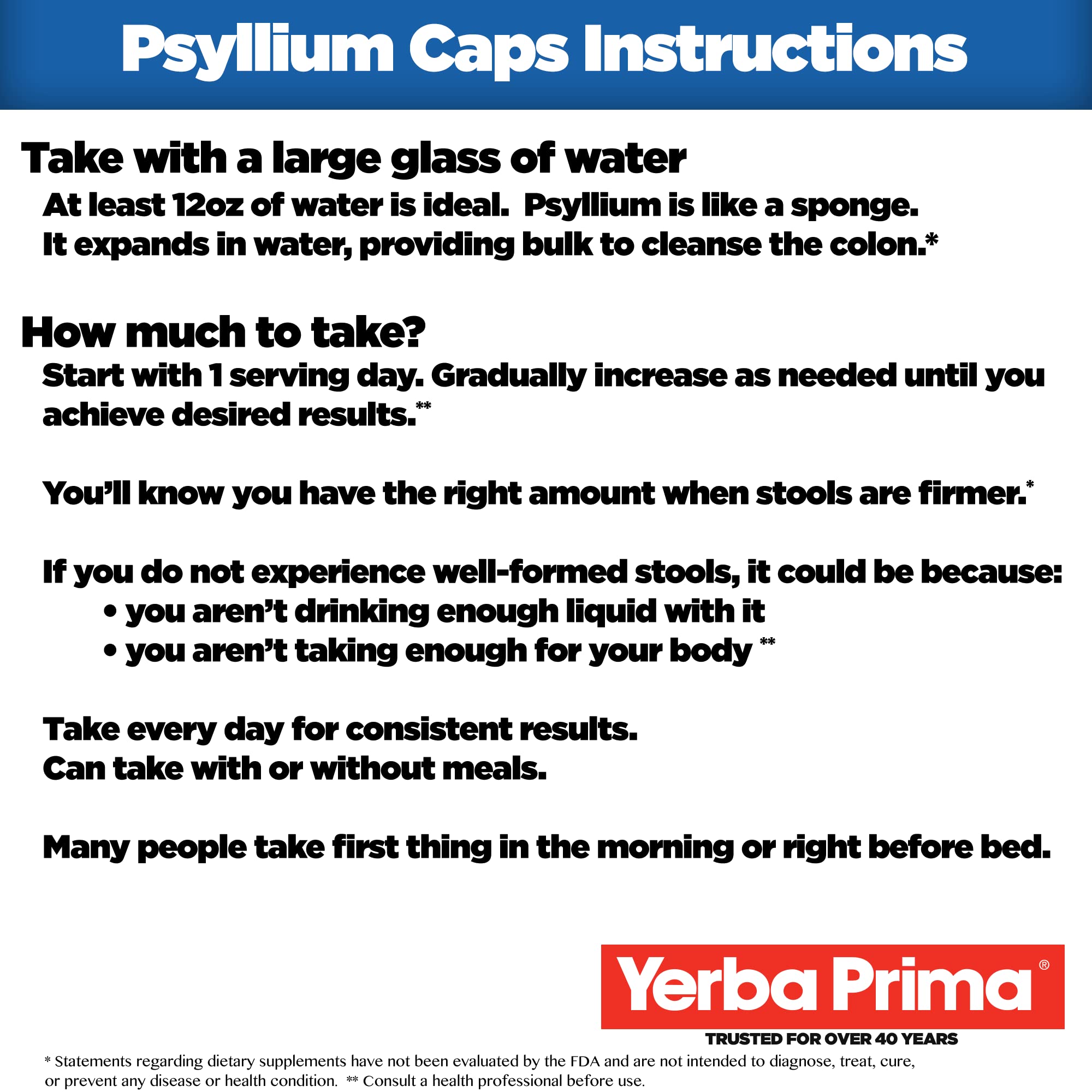 Yerba Prima Psyllium Husks Veg Caps, 400 Capsules (625mg) - Vegan, Non-GMO, Gluten Free, Colon Cleanser