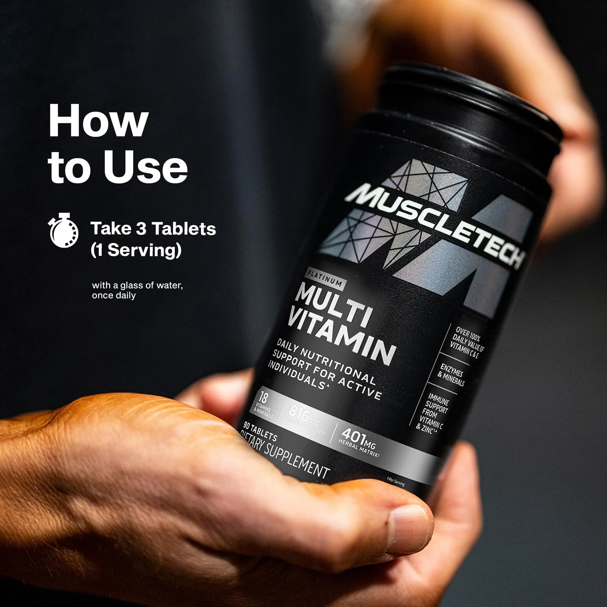 MuscleTech Platinum Multivitamins for Men & Women - Multi-Vitamin Supplement for Immune Support - 18 Vitamins & Minerals, Vitamin A C D E B6 B12 MuscleTech Au supplements