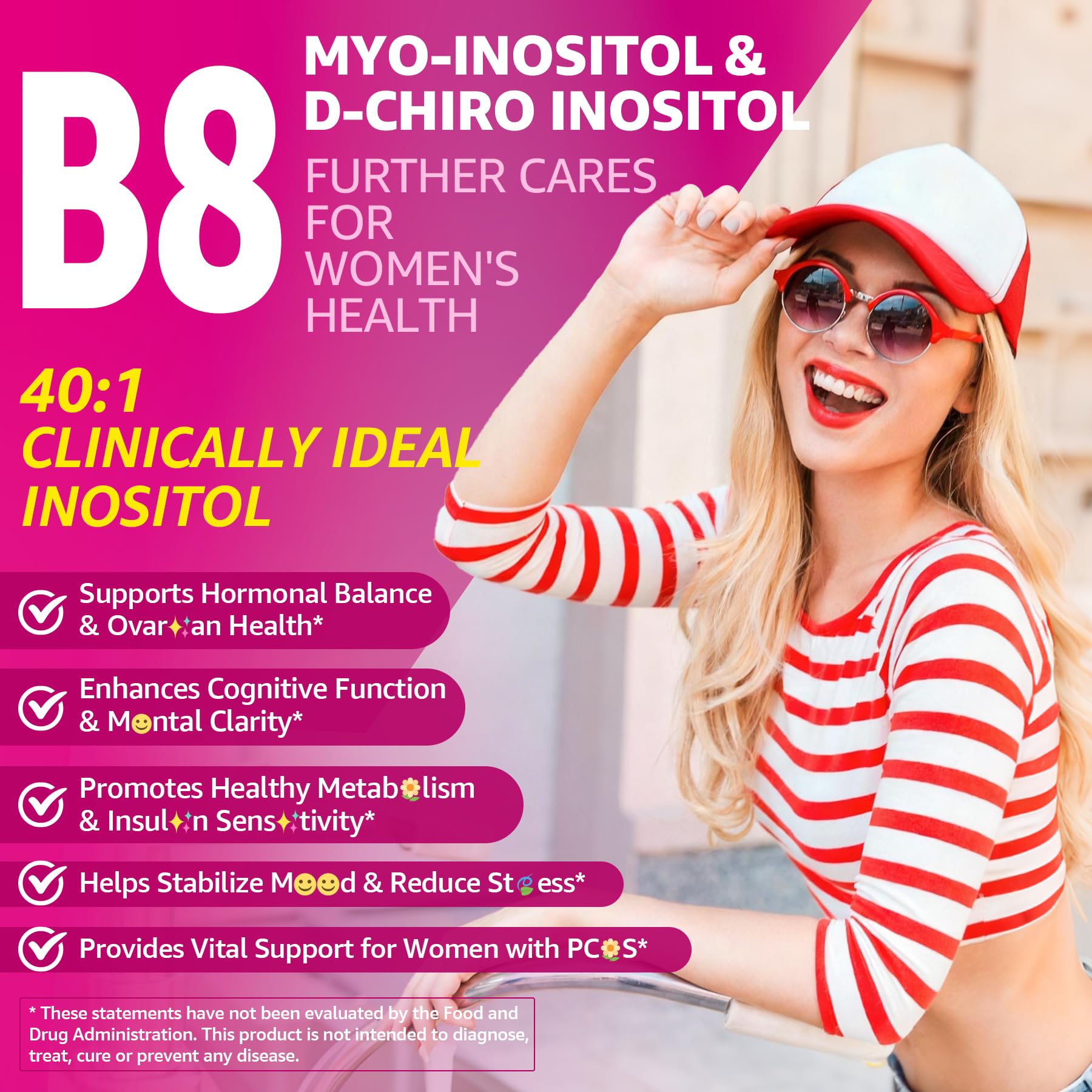 Myo-Inositol & D-Chiro Ideal 40:1, Inositol + Omega-3(3:1) Gummies, Hormone Balance for Women | Sugar Free Inositol Gummies w/Omega 3 DHA:EPA (3:1), Inositol Supplement for Cycle Health, Vegan, 60 Ct EnvyCure Au supplements