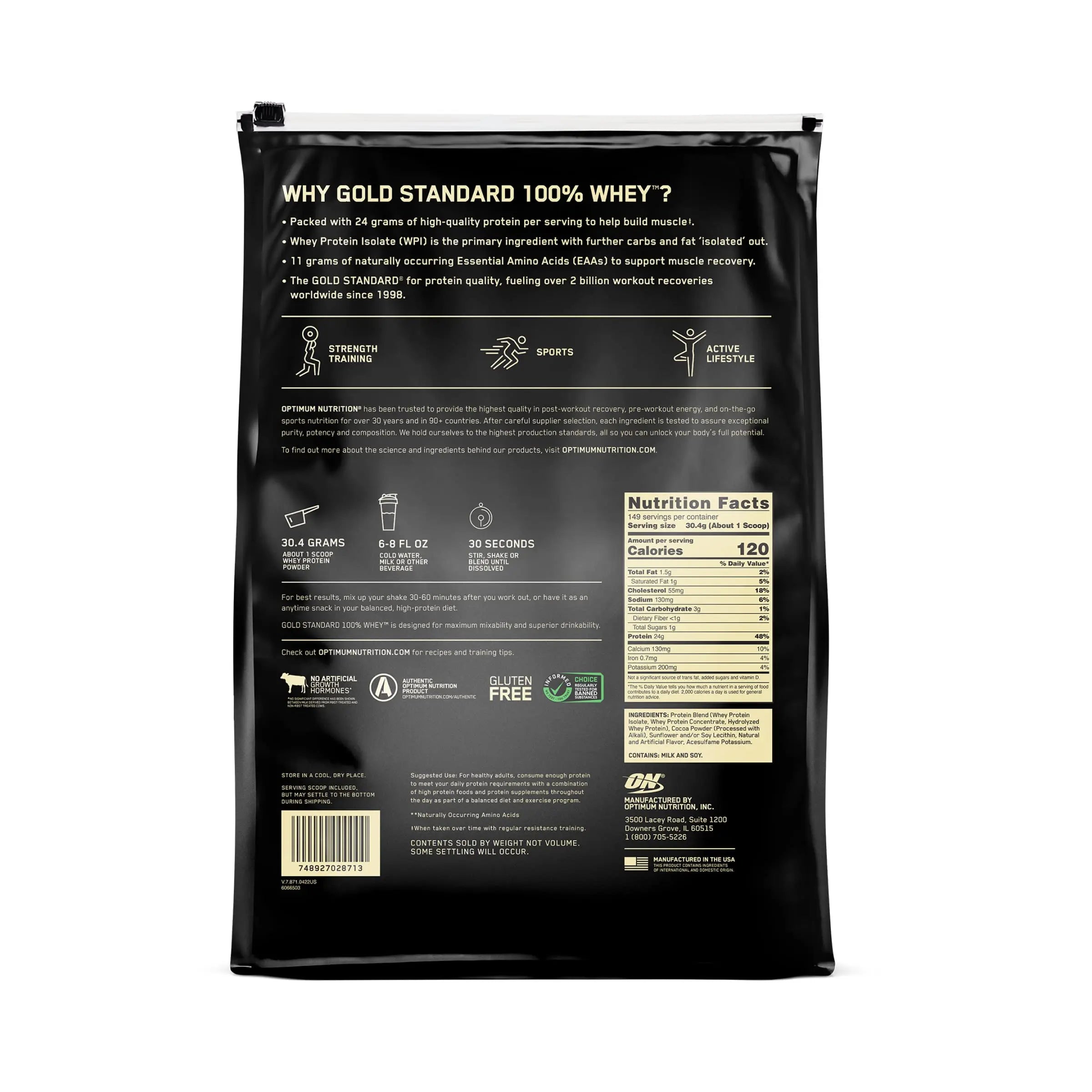 Optimum Nutrition Gold Standard 100% Whey Muscle Building and Recovery Protein Powder Optimum Nutrition Au supplements