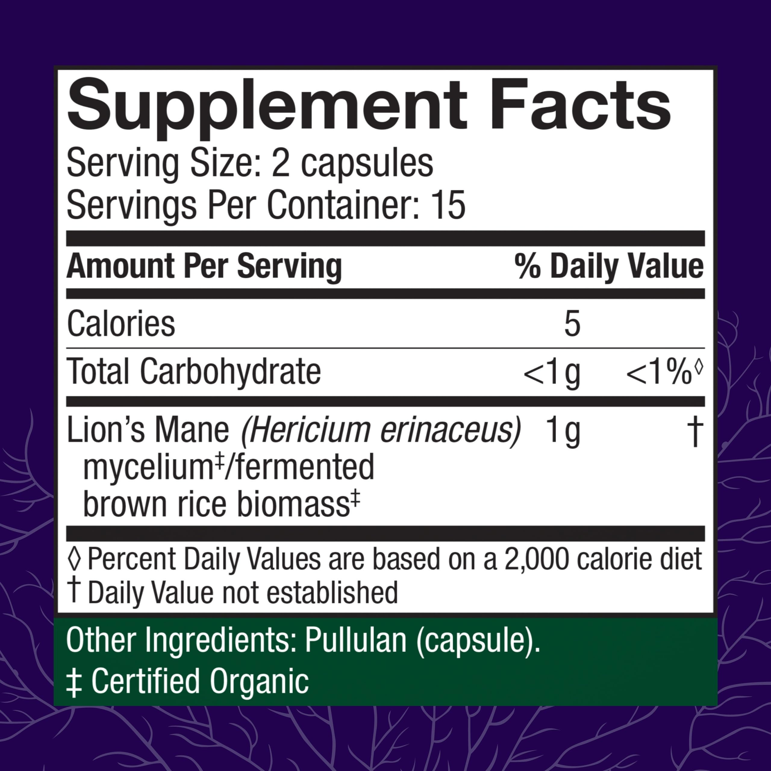 Host Defense Mushrooms Lion's Mane - Brain Health Support Supplement for Focus & Memory Function - Immune & Nervous System Support Supplement- 30 Capsules Host Defense Au supplements