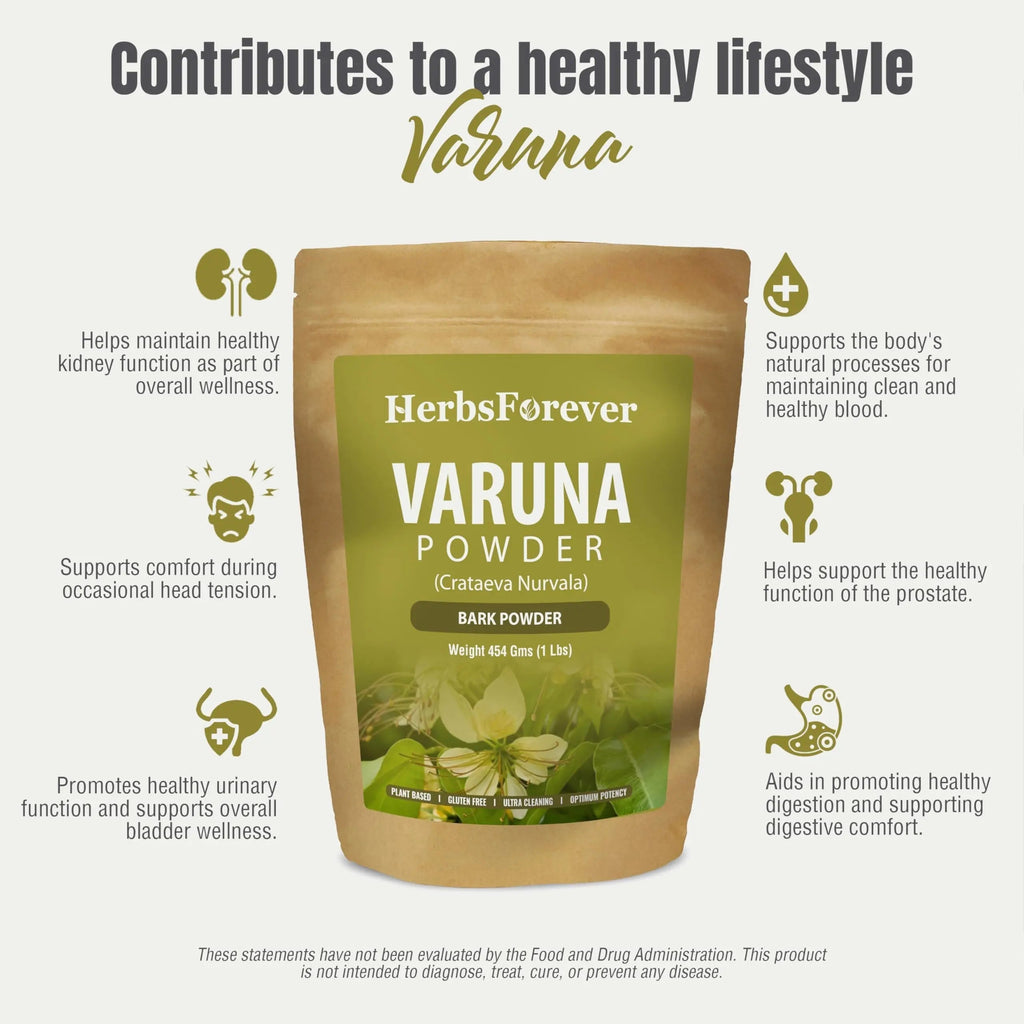 HerbsForever Varuna Powder – Crataeva Nurvala – Prostate Health – Support Prostatic, Kidneys, Gall Bladder and Urinary Tract Health – Non GMO, Organic, Vegan – 454 GMS Herbsforever Au supplements
