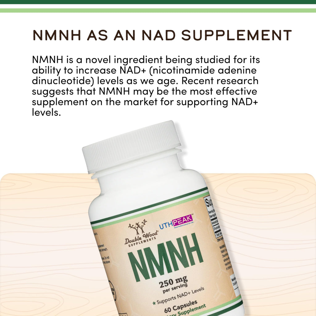 NMNH (NMN Supplement Alternative) Only Clinically Studied Ingredient - Boosts NAD+ Levels for Anti Aging and Cell Regeneration by Double Wood Double Wood Supplements Au supplements