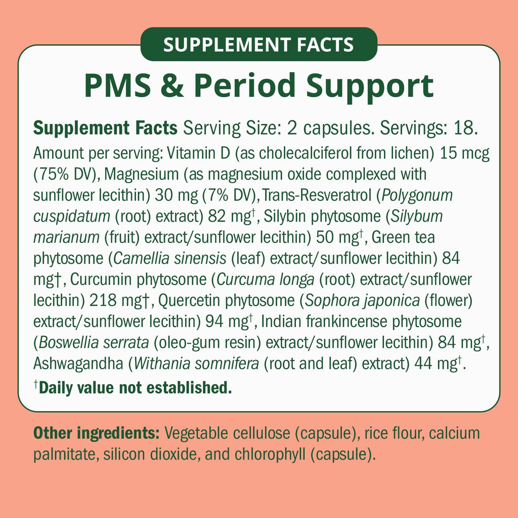 PMS & Period Relief - Menstrual Cramp Relief: No More Period Cramps, Mood Swings, or Bloating. PMS Supplement for Happy Hormones and Period Relief. (40 Count) Semaine Au supplements