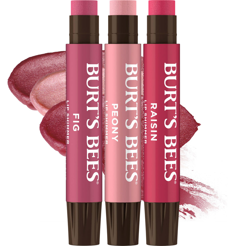 Burt's Bees Easter Basket Stuffers, Lip Shimmer Nude Collection, Tinted Lip Balm, Moisturizing for All Day Hydration with Natural Glowy Finish