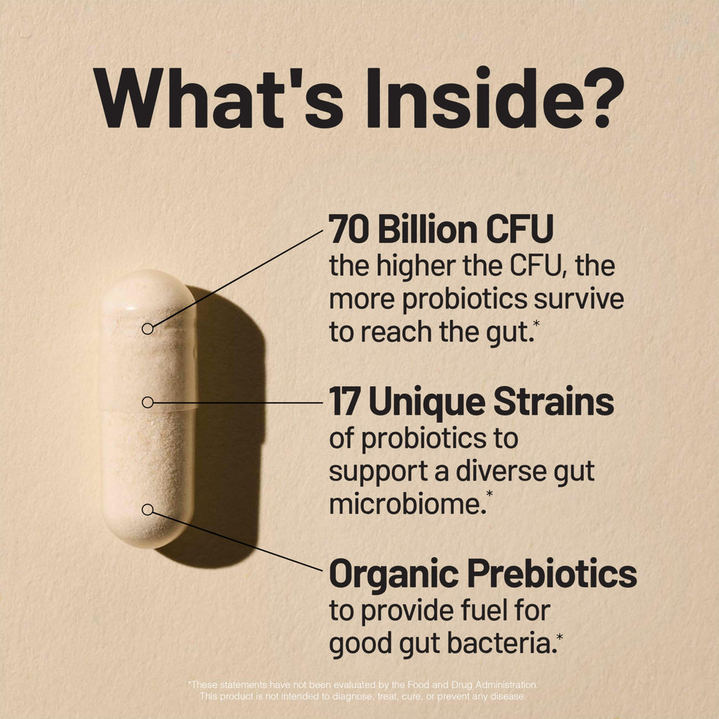 NatureWise Probiotics 70 Billion CFU - 17 Strains + Organic Prebiotics - Immune, Digestive & Gut Health Support for Women & Men - Vegetarian, Gluten-Free, Non-GMO - 30 Capsules[1-Month Supply] NatureWise Au supplements
