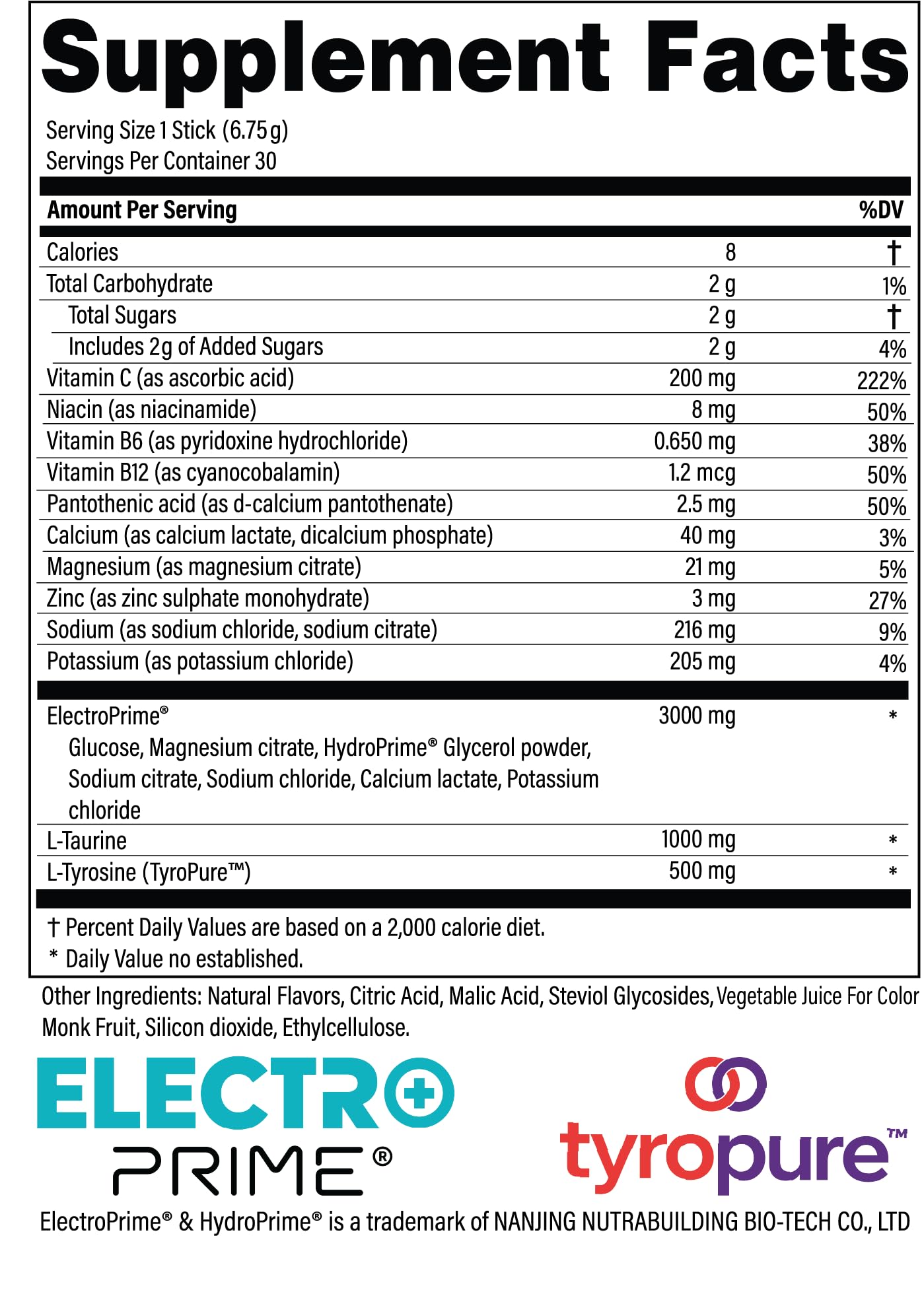 Advanced Bionutritionals Advanced Hydration Formula Electrolyte Drink Mix Powder with ElectroPrime®, L-Taurine, TyroPure™, B-Vitamins, Vitamin C – Strawberry Watermelon – 30 Stick Packs