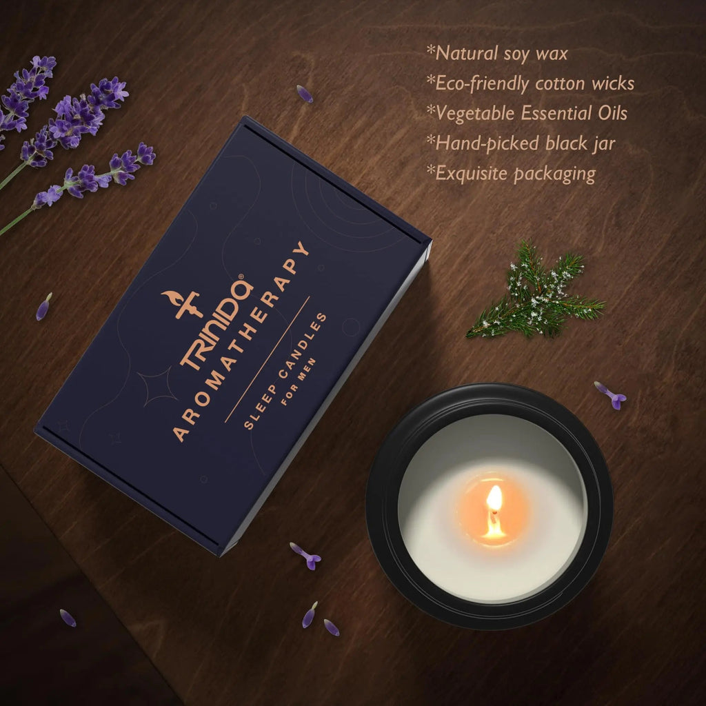 TRINIDa Large Sleep Scented Candles, Black Jar Natural Soy Candles for Home Scented, Candle Gift TRINIDa Au supplements