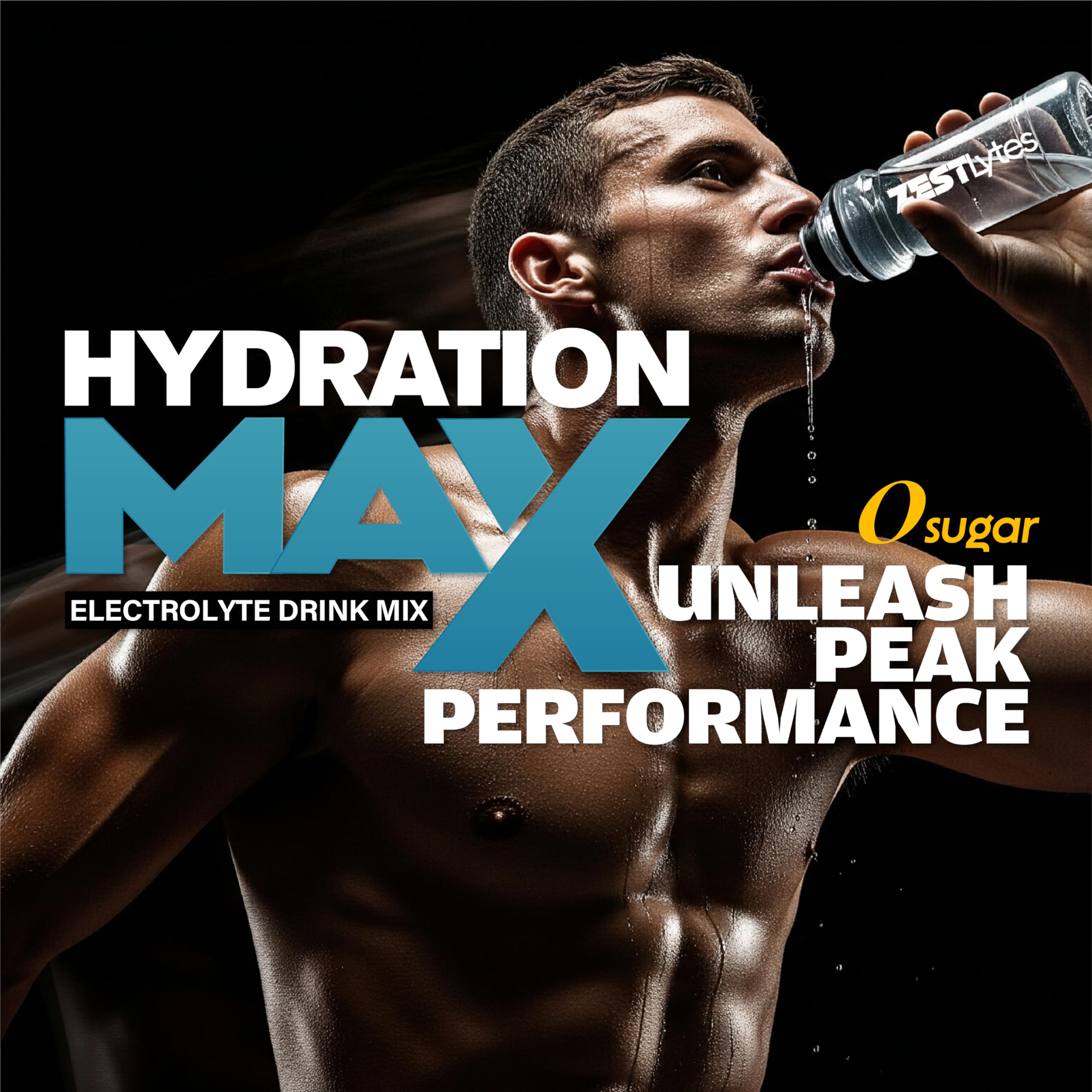 ZestLytes 40 Sticks Sport Hydration Sugar Free Electrolyte Packets, High Sodium Low Calorie Electrolyte Powder Drink Mix, Liquid Daily IV Flavors