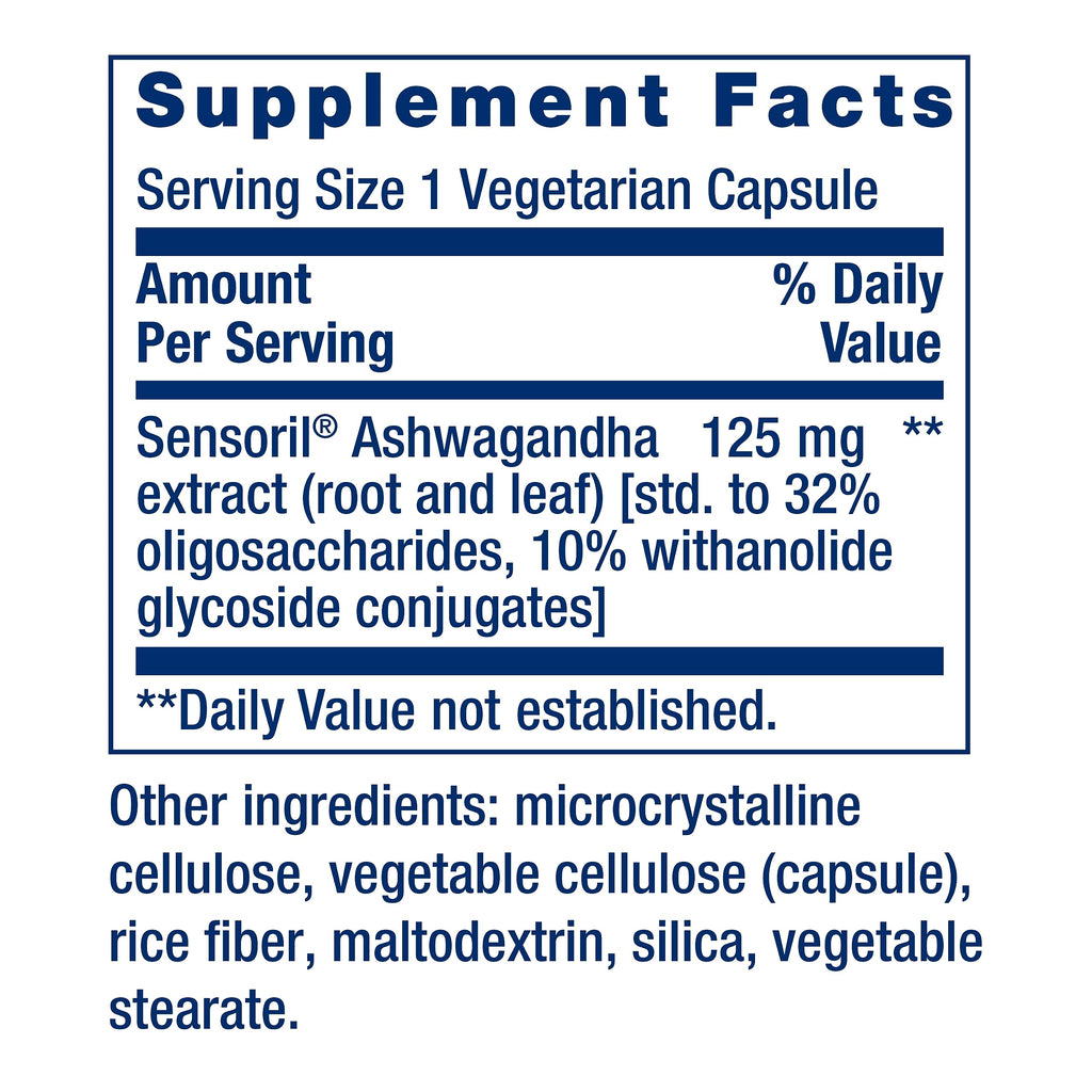 Life Extension Optimized Ashwagandha - Stress Management Supplement for a Healthy Stress Response, Focus, Memory, Stress Relief - Vegetarian, Gluten-Free, Non-GMO, 60 Capsules Life Extension Au supplements