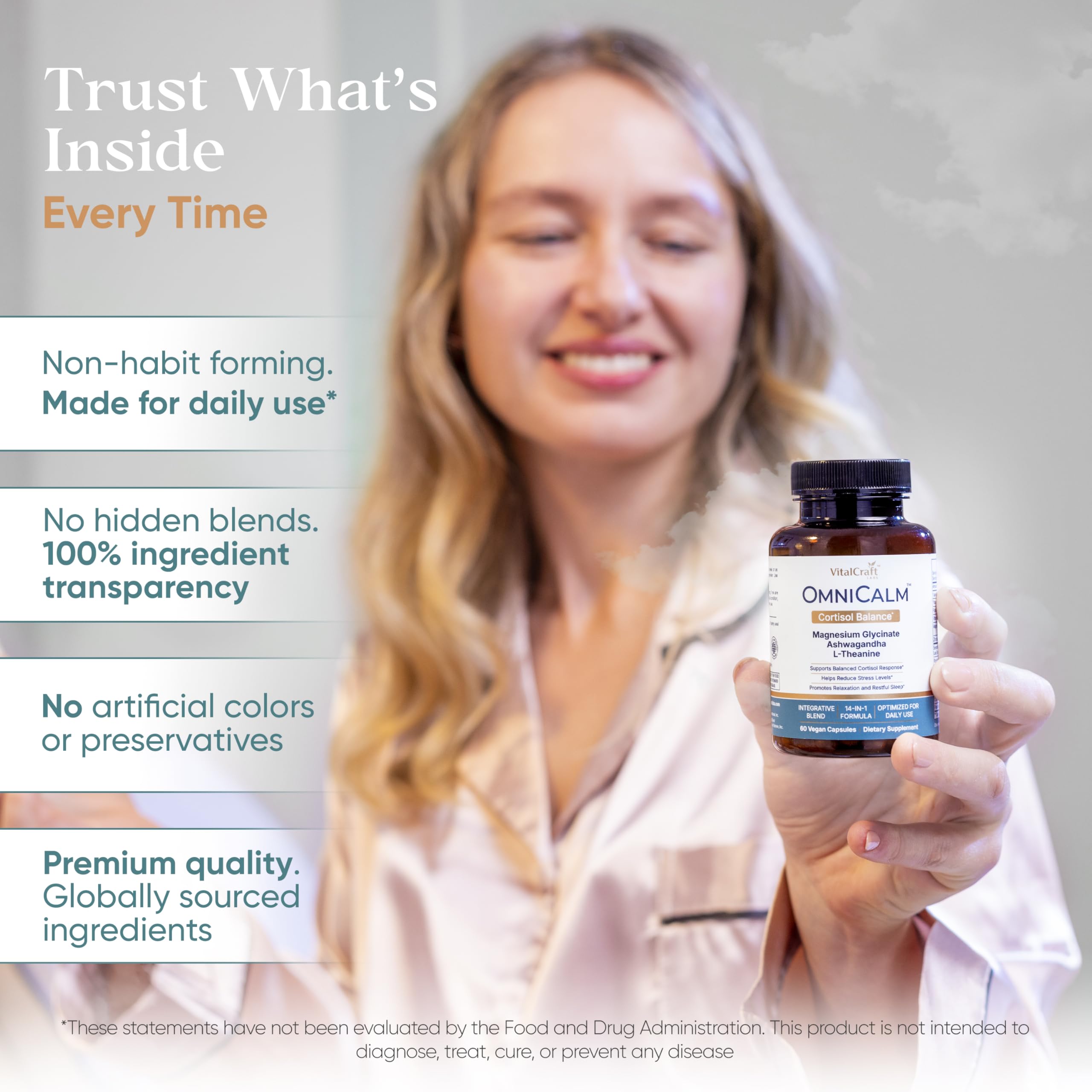 VITALCRAFT LABS OmniCalm Cortisol Supplements for Women & Men | Stress Relief & Sleep Support with Magnesium & Ashwagandha, L Theanine | 14-in-1 Cortisol Reducer, Manager, Detox – USA VITALCRAFT LABS Au supplements