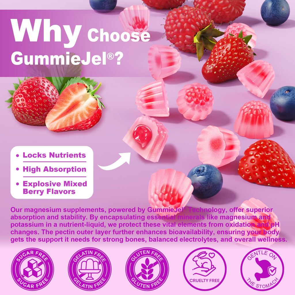 Magnesium Gummies 400mg | 5-in-1 Magnesium Complex for Women & Men: Mag Glycinate, Citrate, Malate, Chloride & Taurate | w/Ashwagandha, D3 & Zinc for Relaxtion,