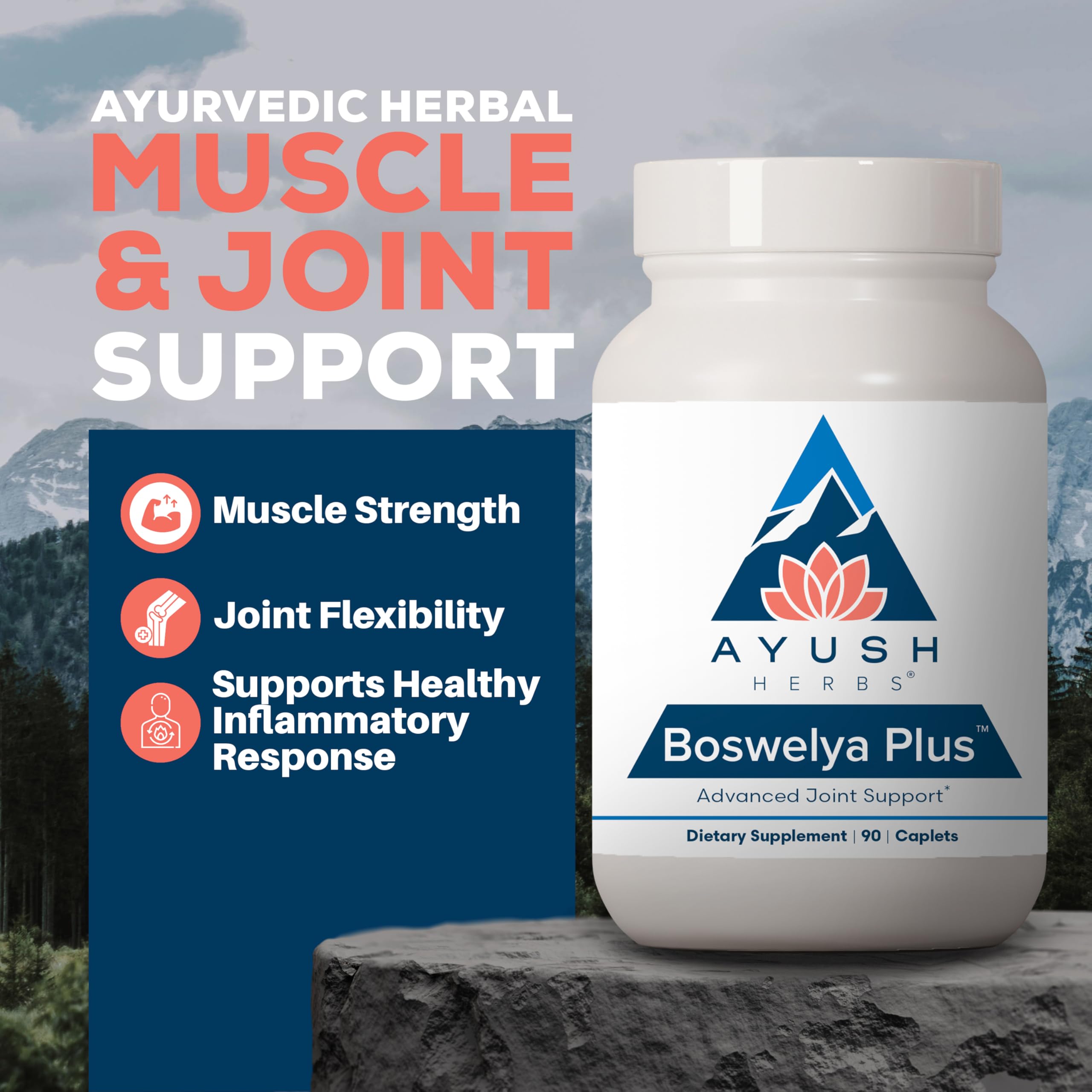 Ayush Herbs Boswelya Plus - Glucosamine Chondroitin Joint Support Supplement, Turmeric Muscle Support for Men & Women, Joint Care with Curcumin - 90 Vegetarian Capsules (1 Count) Ayush Herbs Au supplements