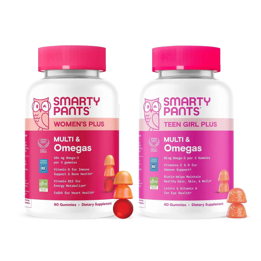 SmartyPants Mother & Daughter Daily Nutrition Bundle: Women’s + Teen Girl Multivitamin Gummies with Omega-3, Biotin, Vitamins D3, B12, A SmartyPants Au supplements