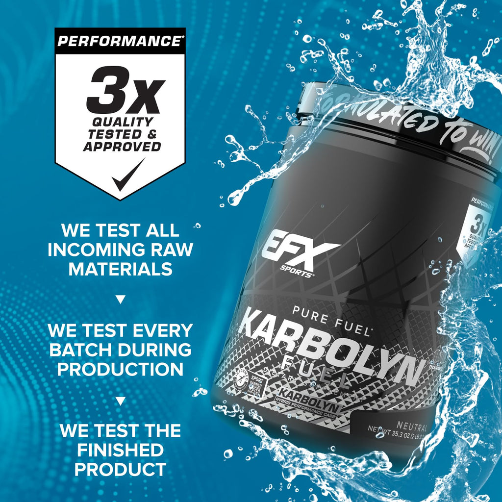 EFX Sports Karbolyn Fuel | Fast-Absorbing Carbohydrate Powder | Carb Load, Sustained Energy, Quick Recovery | Stimulant Free | 20 Servings (Neutral)