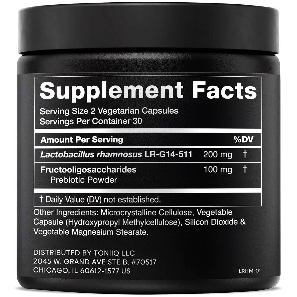 Toniiq Lactobacillus Rhamnosus – Ultra High Strength 100B CFU with Prebiotic FOS – Delayed Release Capsules – Third-Party Lab Tested – 60 Capsules Toniiq Au supplements