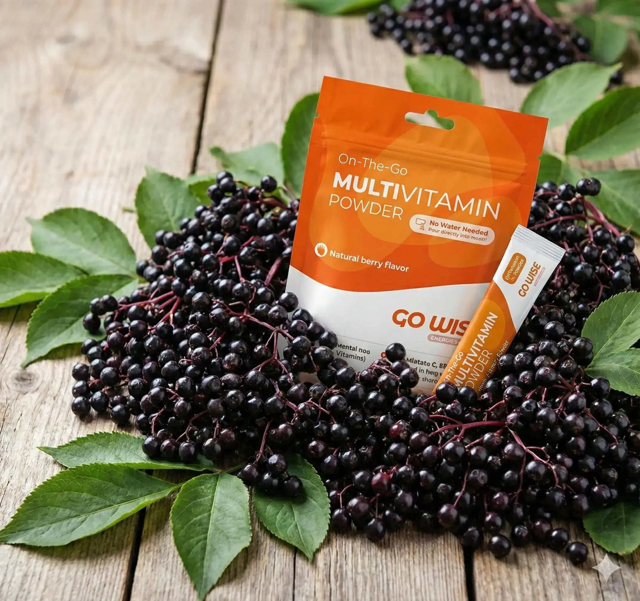 Go Wise On The Go Multivitamin Powder, 14 Vegan Daily Vitamin Packets for Men & Women, Natural Berry Flavor Go Wise Au supplements