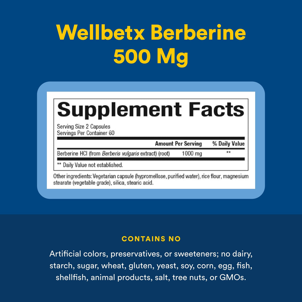 Natural Factors WellBetX Berberine - Daily Supplement Supports Metabolic Health - Formula Supports Healthy Heart - Gluten-Free & Vegan