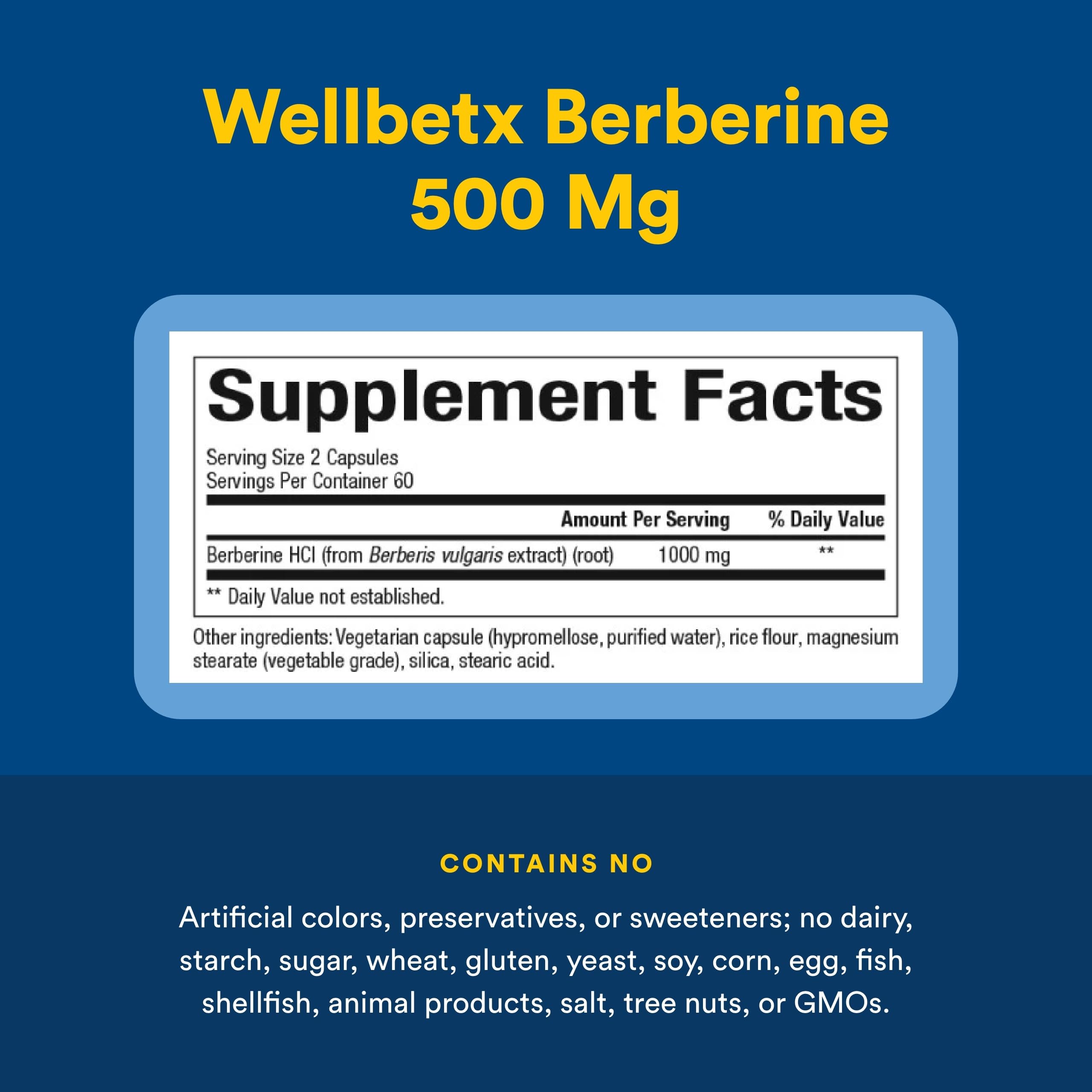 Natural Factors WellBetX Berberine - Daily Supplement Supports Metabolic Health - Formula Supports Healthy Heart - Gluten-Free & Vegan