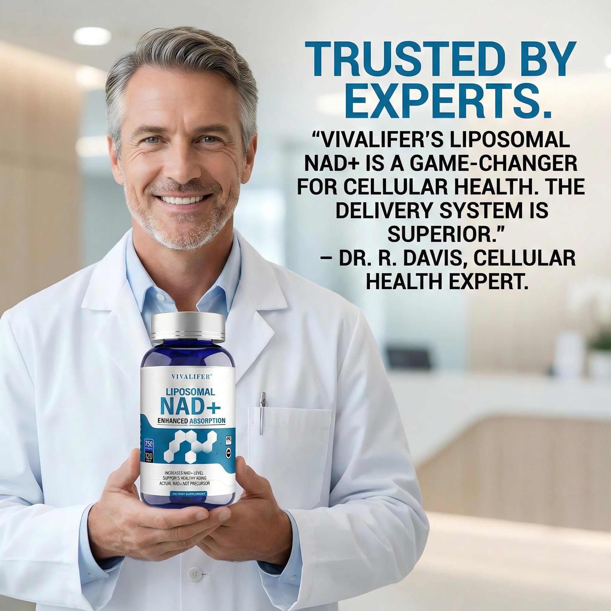 Liposomal NAD+ Supplement 750mg - 120 Capsules NMN Alternative Superior Absorption & Bioavailability -True Nicotinamide Adenine Dinucleotide for Cellular Energy, DNA Repair Support & Healthy Aging DQQI Au supplements