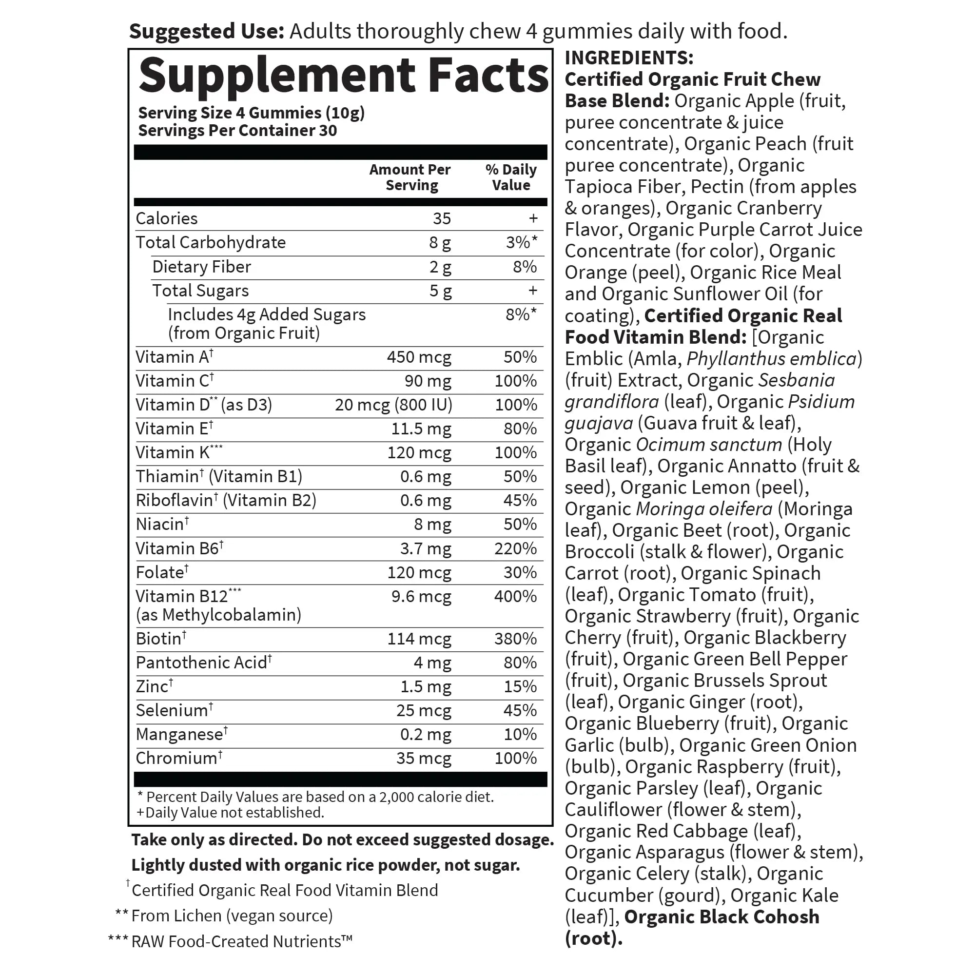 Garden of Life Organics Women 40+ Gummy Vitamins - Berry - Certified Organic, Non-GMO, Vegan, Kosher Complete Multi - Methyl B12, C & D3 Garden of Life Au supplements
