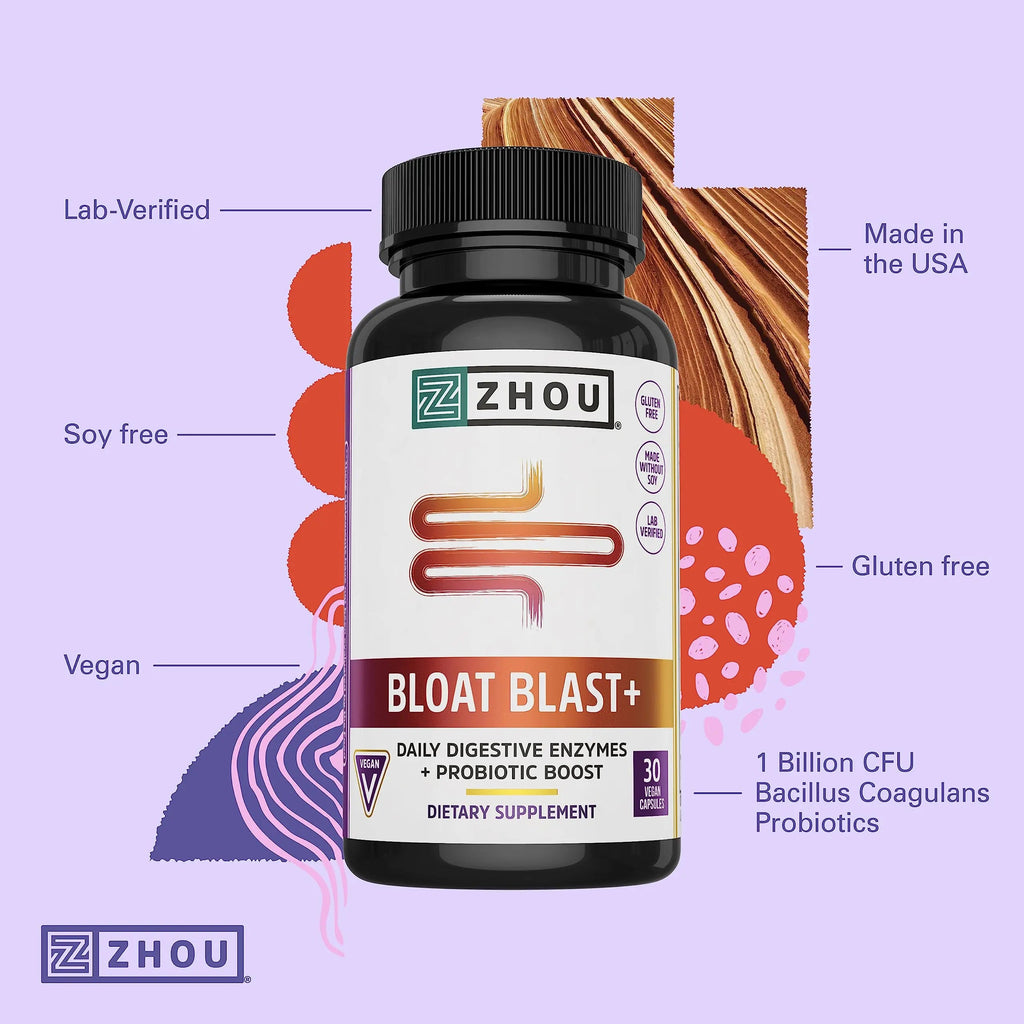 Zhou Nutrition Bloat Blast+ Digestive Enzymes with Probiotics, Bloating Relief for Women Zhou Nutrition Au supplements