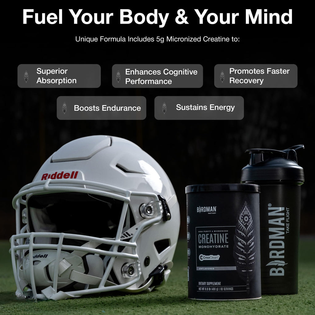 BIRDMAN Micronized Creatine Monohydrate Powder, Muscle Recovery, Caffeine Free, Creatine Pre Workout, Vegan, Post Workout, Gluten Free, Sugar Free