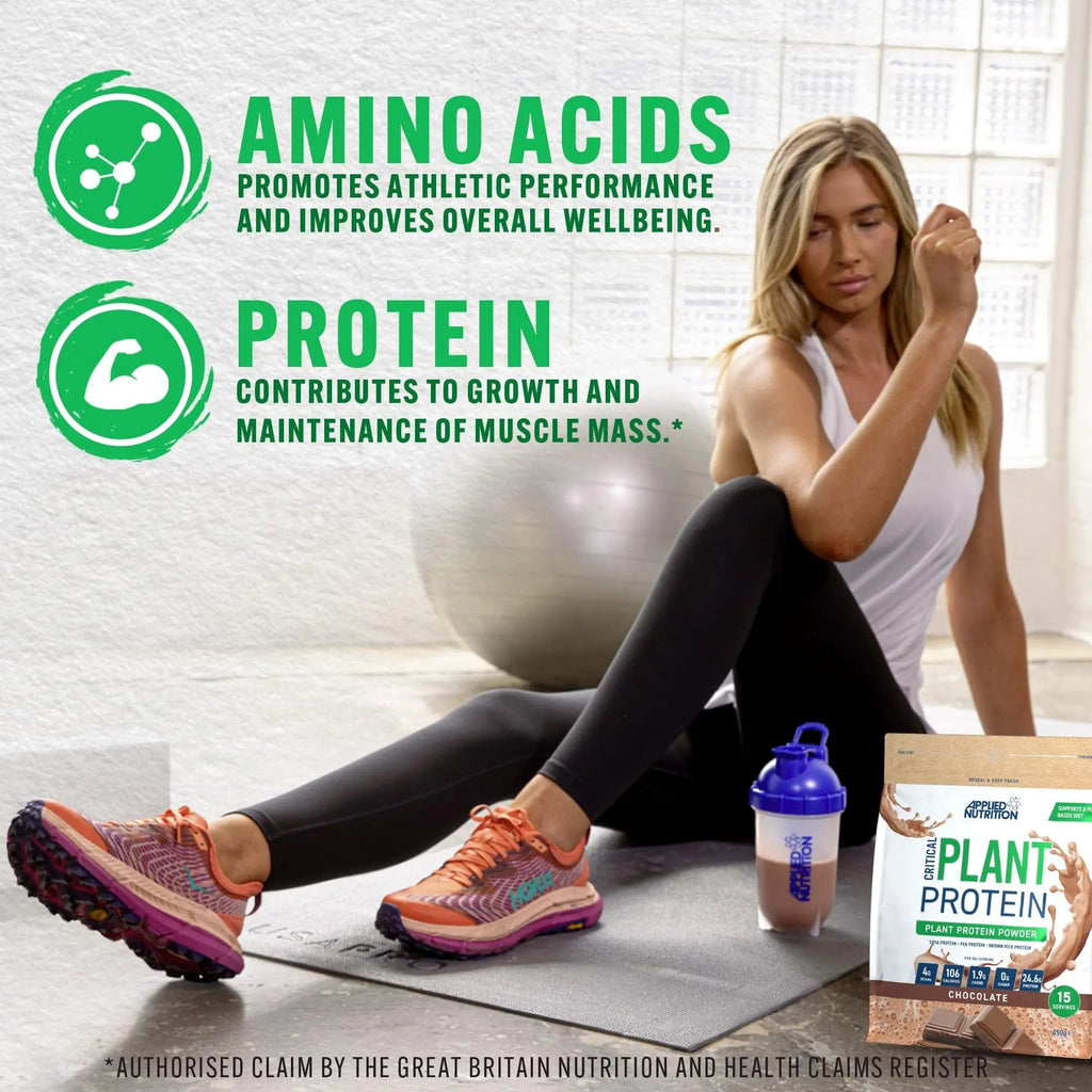 Applied Nutrition Plant Protein Powder – Critical Plant Vegan Protein Shake with SOYA, Pea, Brown Rice Proteins Applied Nutrition Au supplements