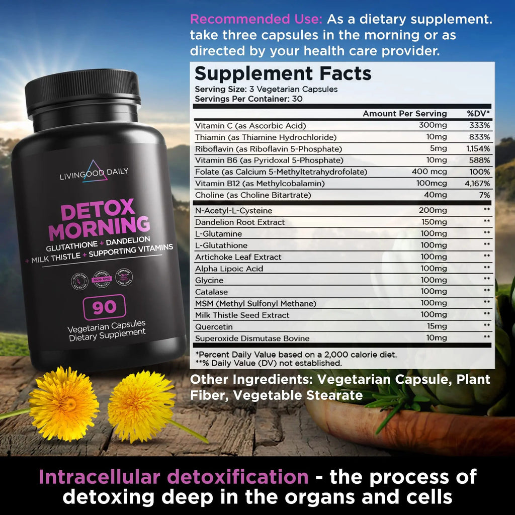 Livingood Daily Detox Pills - Full Body Detox Cleanse for Women & Men with Milk Thistle Livingood Daily Au supplements
