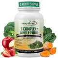 MoxyVites Vitamin B Complex - B Vitamins Whole Food Supplement, B12 Methylcobalamin, B1, B2, B3, B5, B6, B7, B9 - for Stress