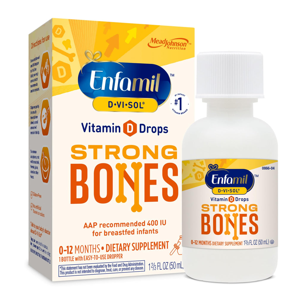 Enfamil Baby Vitamin D-Vi-Sol Liquid Supplement Drops for Infants, Supporting Strong Teeth & Bones in Newborn Babies, Easy-to-Use
