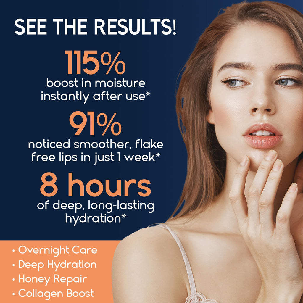 Lip Mask Overnight with Hyaluronic Acid & Collagen, Lip Sleeping Mask for Dry Cracked Lips