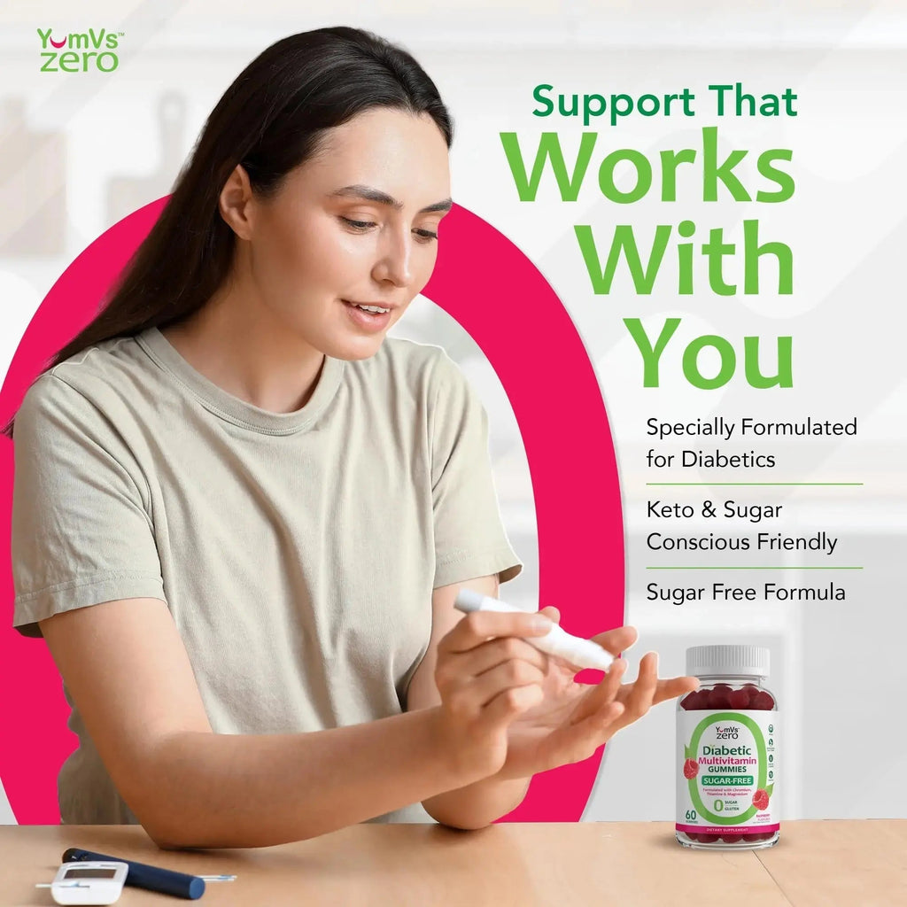 YUM-V'S Multivitamin for Women & Men – Sugar Free Multivitamin Gummies – Zero Sugar Gummy with Chromium, Thiamine & Magnesium YUM-V'S Au supplements