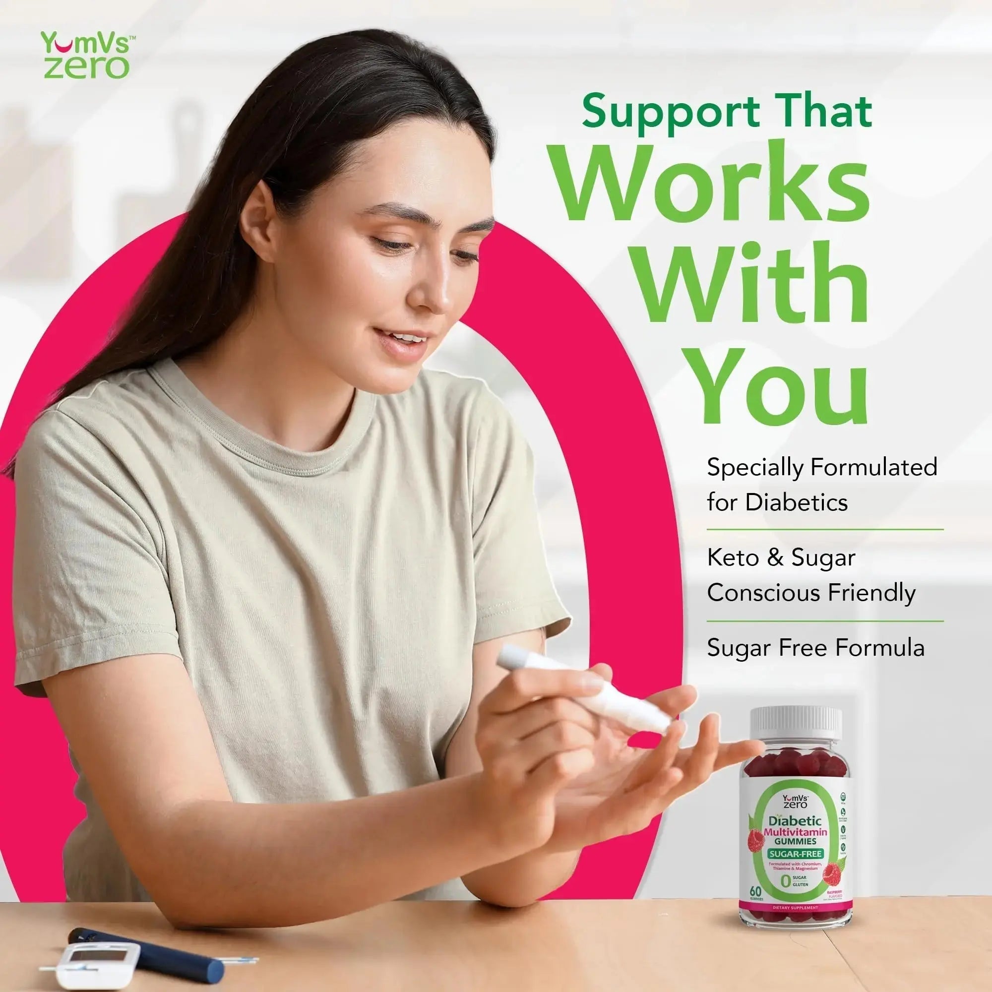 YUM-V'S Multivitamin for Women & Men – Sugar Free Multivitamin Gummies – Zero Sugar Gummy with Chromium, Thiamine & Magnesium YUM-V'S Au supplements