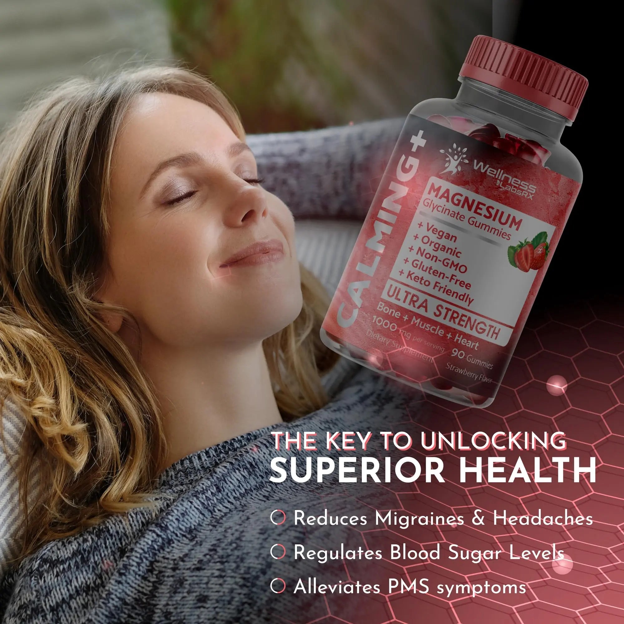 Magnesium Glycinate Gummies - 1000 mg - Magnesium Supplement to Support WELLNESS LABSRX Au supplements