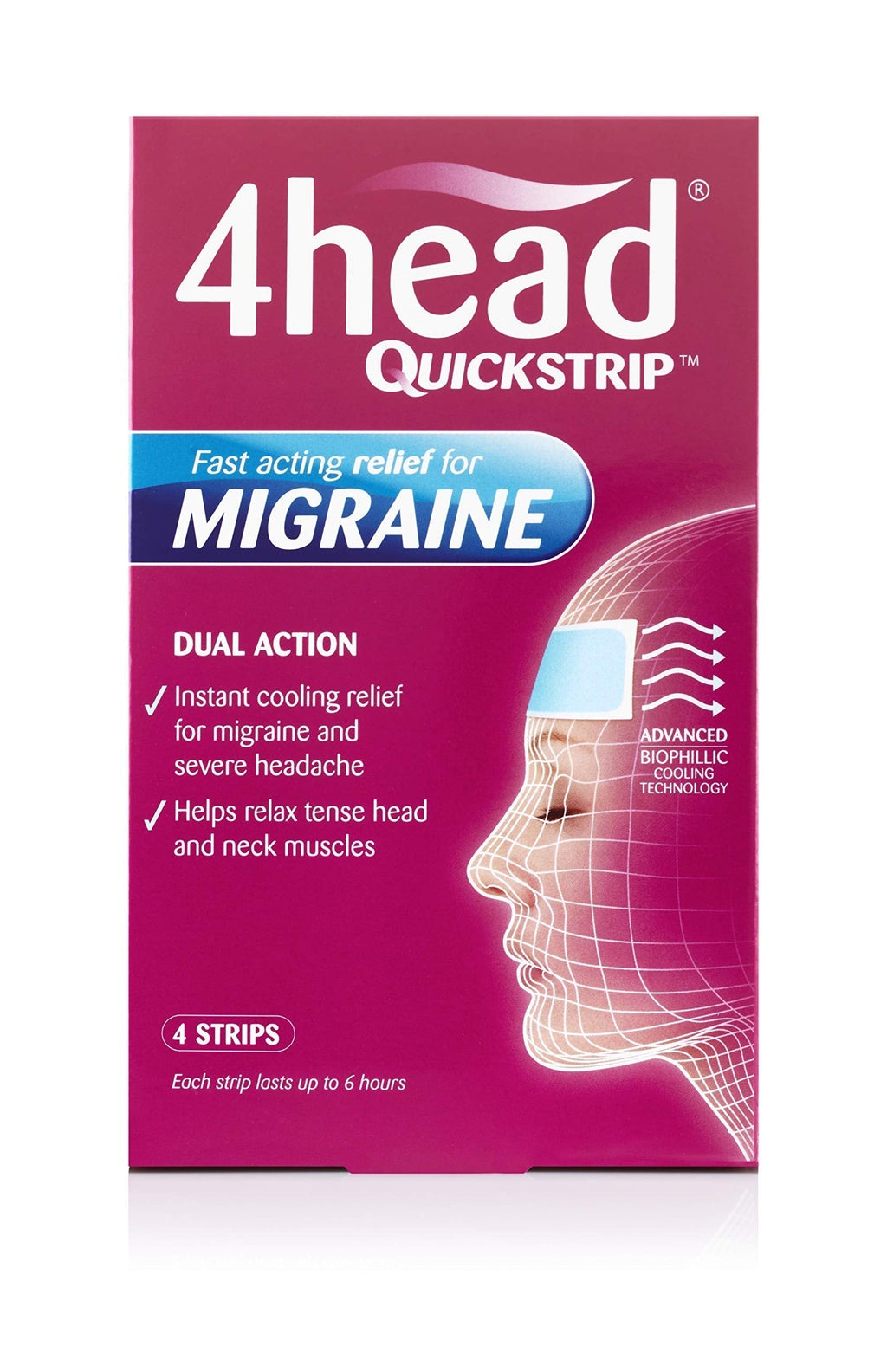 4Head Quickstrip Headache and Migraine Relief Strips - Pack of 4 4 Head Au supplements