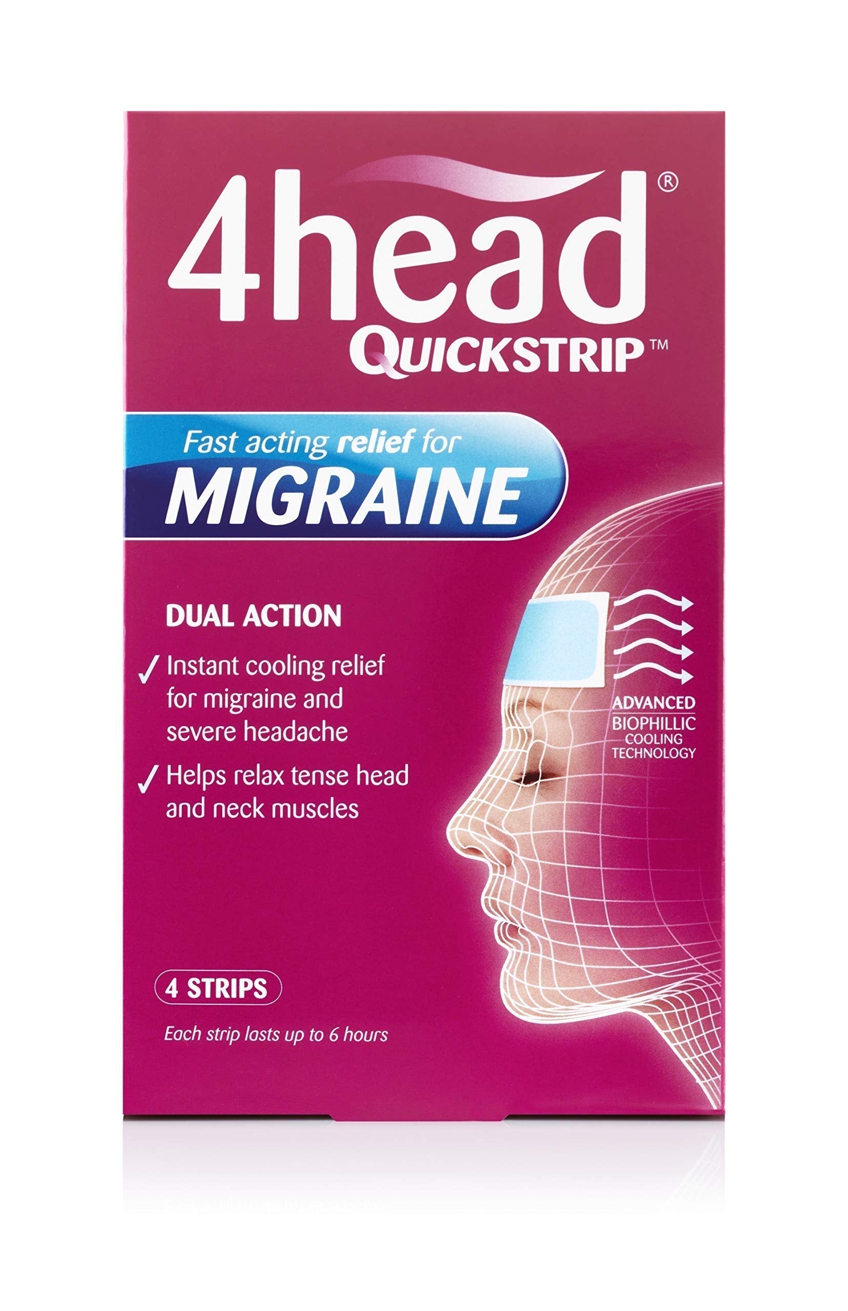4Head Quickstrip Headache and Migraine Relief Strips - Pack of 4 4 Head Au supplements