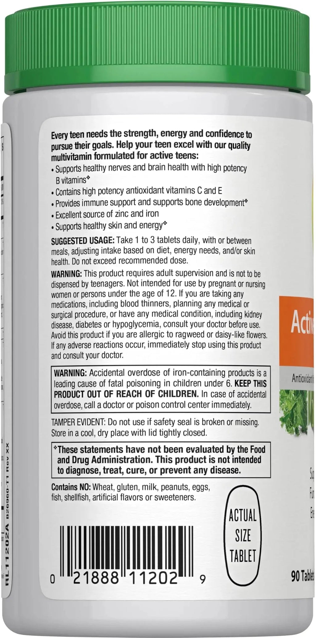 Rainbow Light Multivitamin for Teens, Vitamin C, Zinc, & B Complex, Supports Brain Health, Nerve Function Rainbow Light Au supplements