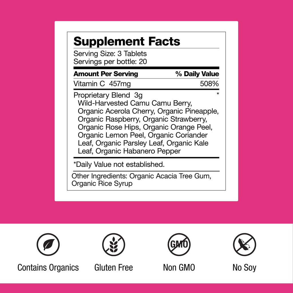 Dr. Schulze's Super-C Plus - Vitamin C Supplement for Immune Support - Skin Health & Antioxidant Support - High-Potency Formula - Plant-Based Superfood - Gluten-Free & Vegan - 60 Count (20 Servings) Dr. Schulze's Au supplements