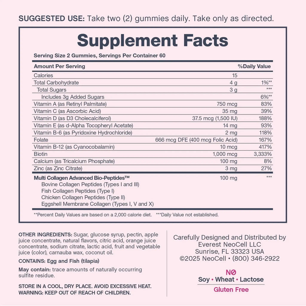 NeoCell Women's Multi Gummy with Collagen | 120 Gummies | Essential Vitamins & Minerals | Berry Flavor Supplement NeoCell Au supplements